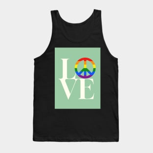 Peace and love - symbol for diversity and inclusion in green Tank Top